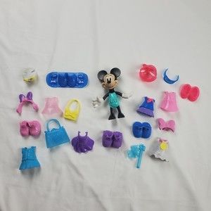 Disney Minnie Mouse Doll Snap N Style Pose Dress Up Bow-tique Snowboard Lot Snow